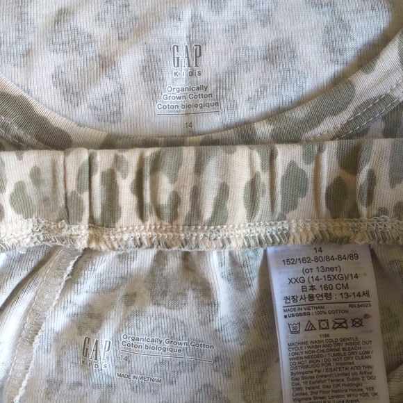 gap kids organic cotton leopard print long sleeve pajama set girls size 14 - Picture 2 of 8